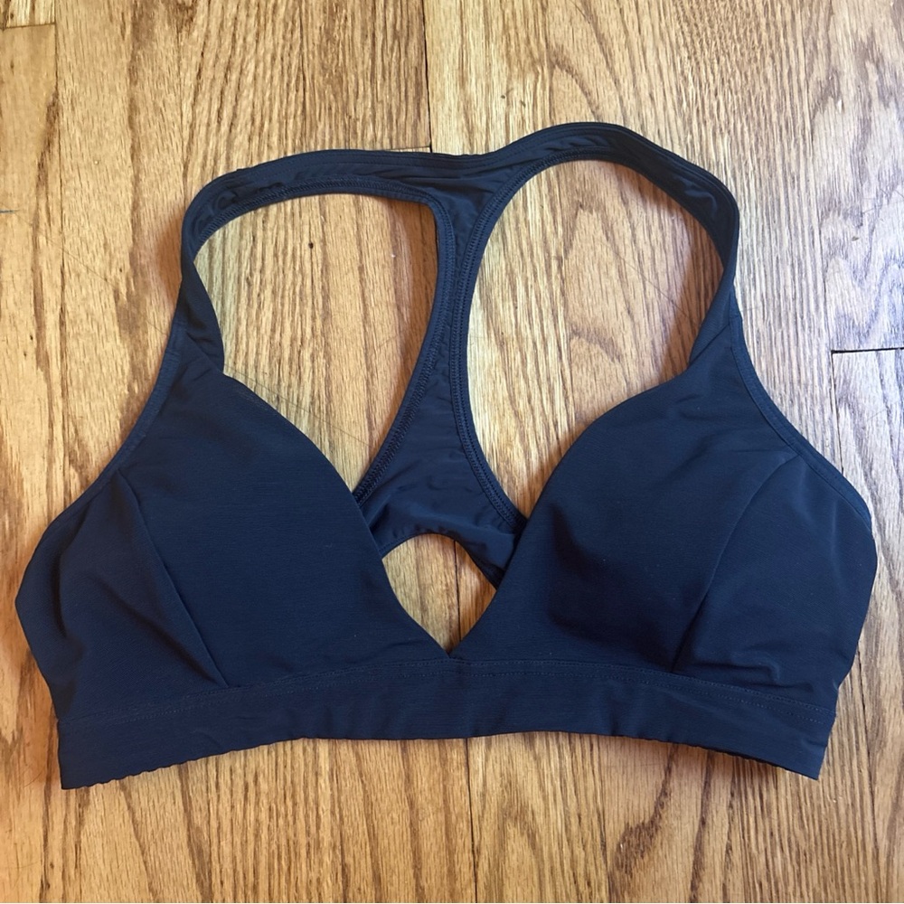 Lululemon Sports Bra All Day Breeze Size 8 A/B Navy Blue Hook And Eye Adjustable